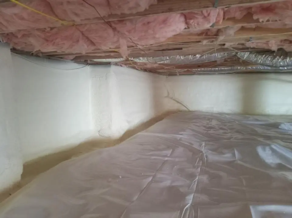 Crawl space encapsulation with closed-cell spray foam for Flat Roof Repair in Mountain View